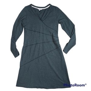Athleta charcoal organic cotton Sunburst Nectar dress LP